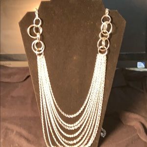 Chico's Jewelry - CHICO'S Silver Tone Multi-StrandChain Bib Necklace Chico's Jewelry - CHICO'S Silver Tone Multi-StrandChain Bib Necklace